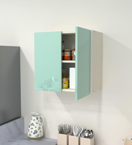 Image of SPECIALITY PANELS 2 Door Mirror Glossy Triple Layered UV Resistant Handless Cabinet Wall Mounted Storage Unit Space Saving Cupboard for Kitchen Bathroom Living Room Utility Organizer | DIY Assembly
