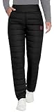 Little Donkey Andy Women's Puffer Pants Lightweight Warm Puffy Quilted Pants Winter Snow Ski Trousers Black, X-Large