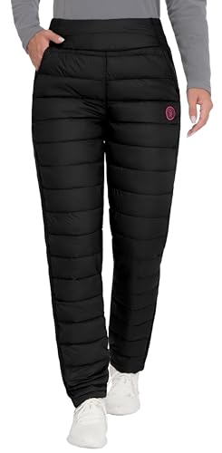 Little Donkey Andy Women's Puffer Pants Lightweight Warm Puffy Quilted Pants Winter Snow Ski Trousers