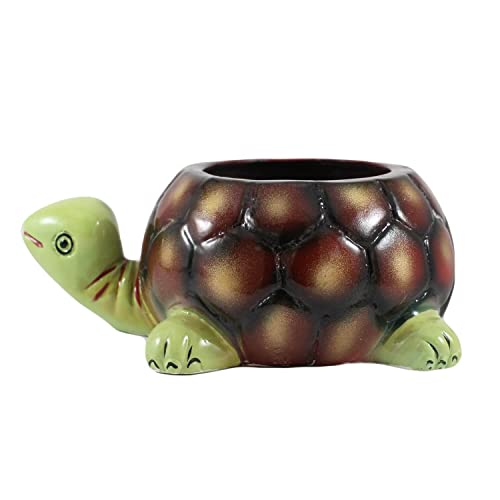 Lasaki Tortoise Big Ceramic for Indoor Plants,Planters,Flower,gamla for Outdoor,Balcony,Home,Garden,Office Decor,Succulent Pot(Hand Painted Green Neck)(L:19.5 cm,W:13.5 cm,H:7 cm)(Plants not included)