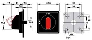 ABB OHYS2RJ Selector Handle, Yellow
