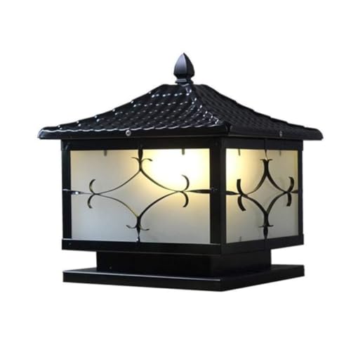 Farolas Exterior Jardin Poste De Luz De Hierro Para Puerta De Exterior, Luces De Pilar De Vidrio, Impermeable, Lámpara De Jardín De Villa Europea, E27, Luz De Columna Cuadrada De Paisaje Lampara Exter