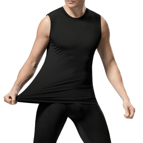Mens Athletic Compression Shirts Dry Fit Sleeveless Under Shirt Running Workout Muscle Base Layer Tank Tops for Gym4