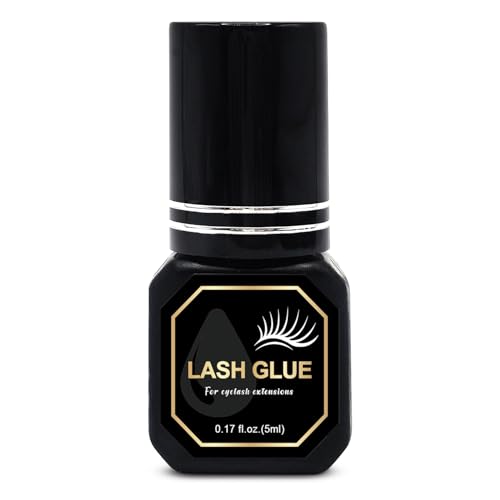 Eyelash Extension Glue 0.5-1 Sec Drying Time,Retention up to 7-8 Weeks,Lash Extension Glue Supplies,Black Lash Adhesive for Salon & Lash Tech,Professional Use Only(0.17fl.oz / 5ml)