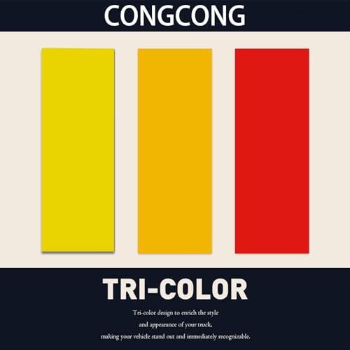 Image of Truck Grille Accessories Tri-Color Grille Snow Mountain Shape Emblem Decoration Accessories Car Truck Label Compatible with Tacoma 4Runner Tundra Sequoia Rav4 Highlander(Red,Orange,Yellow)