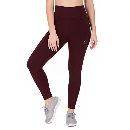 Image of Women High Waist 4-Way Stretchable Ankle Length Jeggings | Soft Lycra Gym Yoga Workout Tights for Women