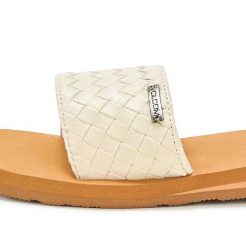 Image of Volcom Women's Simple Slide Sandals - Cushioned Synthetic Leather Strap Slides With Padded Footbed