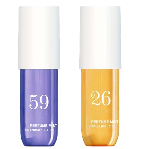 2PCS Brazilian Perfume,Long Lasting Perfume with Enhanced Scents,Roll On Perfum/e Women,Hair Mist Perfum/e,Fruity Body Spray and Hair P/erfume Mist for Women,P/erfume for W/omen with Natural Scent