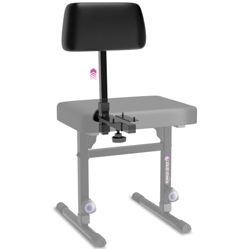 Liquid Stands Adjustable Backrest ONLY for Piano Keyboard Bench MS1083 and MS1086 - Music Keyboard Bench Seat for Keyboard Stand Musicians Piano Stool Chair - Backrest Only