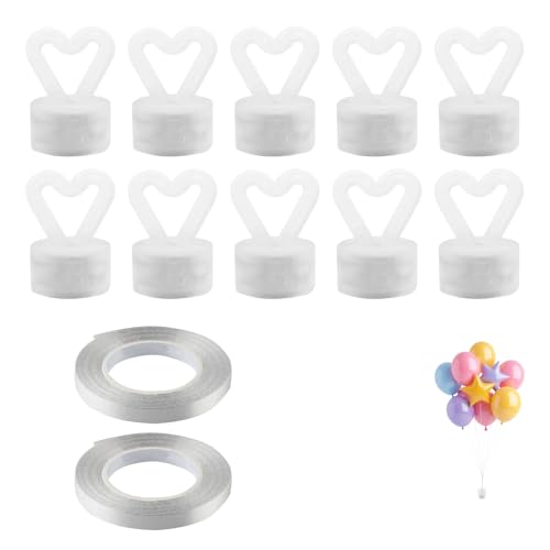 10 Pièces Poids Pour Ballons À L'Hélium, Pendentif de Ballon Poids en Forme de Cœur Support Ballon Aimants En Plastique Réutilisables pour les Décorations de Fête...