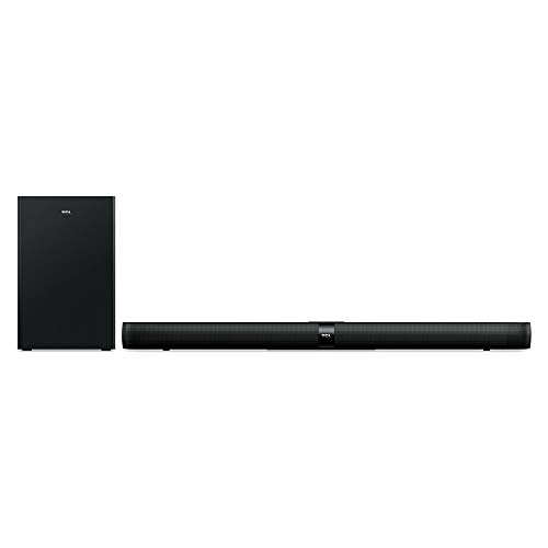 TCL TS7010 Soundbar (92 cm) TV Soundbar con subwoofer (Bluetooth Soundbar, 2.1-Channel-Sound, 160 Watt, HDMI ARC, Dolby Digital, AUX 3,5 mm Line Input, telecomando) Nero