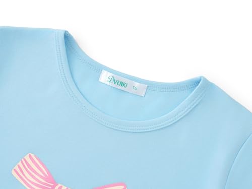 Image of Dvenki Girls Graphic Short Sleeve Crewneck T-Shirt Sizes 6-18 | breathable soft cotton blend, cute graphic prints, summer little and big girls tee, ideal casual wear for school, daily