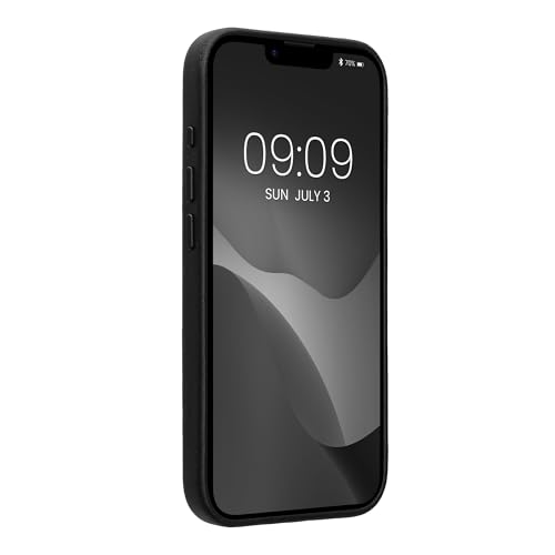 Image of kalibri Case Compatible with Apple iPhone 17e / iPhone 16e - Case Smooth Genuine Leather Hard Case Anti Slip Cover - Black