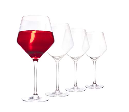Wine Glasses, Lead-Free Crystal, Large Bowl Tall Red, 23oz, Set of 4 - Thumbnail 7