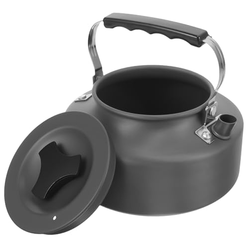 Kisangel Portable Outdoor Camping Kettle Oxide Teapot for Boiling Water Making Tea Lightweight Compact Cookware for Hiking Picnics and