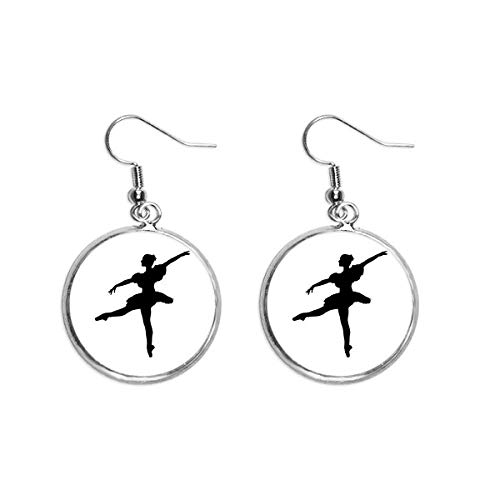 Pendiente de plata de bailarín de ballet con cerámica y diseño deportivo artesanal