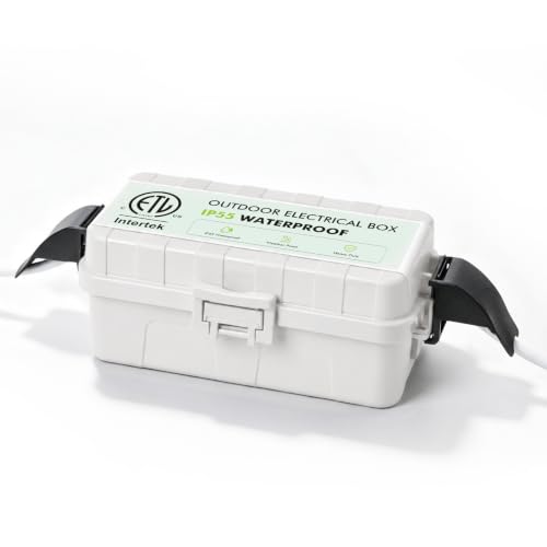 RESTMO Outdoor Electrical Box with Detachable Awning Cover, IP55 Waterproof