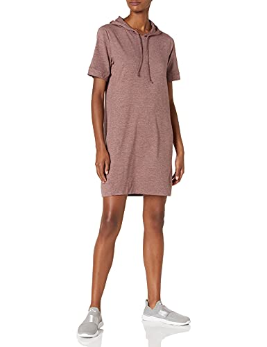 Amazon Brand - Core 10 Women's Soft Workout Hoodie Dress, Mauve Heather, L (12-14)