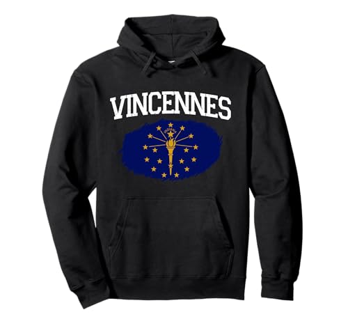 VINCENNES IN INDIANA Flag Vintage USA Sports Men Women Pullover Hoodie