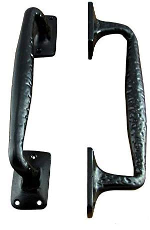 Wild West Hardware Barn Door Handle, Old World Door Pull, Black Powder Coat Finish