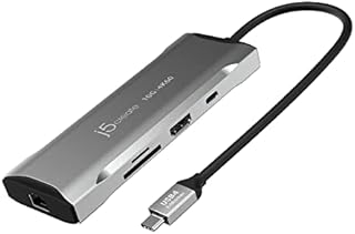 j5create USB C Hub - 4K 60Hz HDMI, USB-C 10Gbps, 2 USB-A 10Gbps, 100W PD with USB-C 5Gbps, Ethernet, SD 4.0 card reader | for MacBook, XPS, Surface Pro (JCD393)