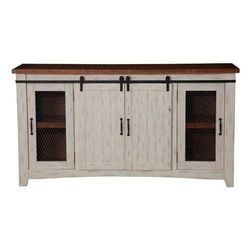 Martin Svensson Home Rustic 65” Solid Wood TV Stand with Storage,...