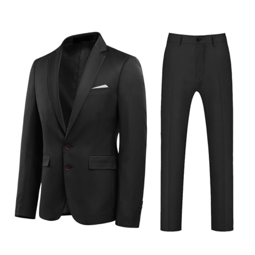 Costume Homme 2 Pièces Slim Fit YOUTHUP élégant avec veste boutons et pantalon habillé