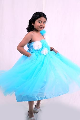 Image of TILISM Girl's Net Fit and Flare Maxi Wedding Dress | $P