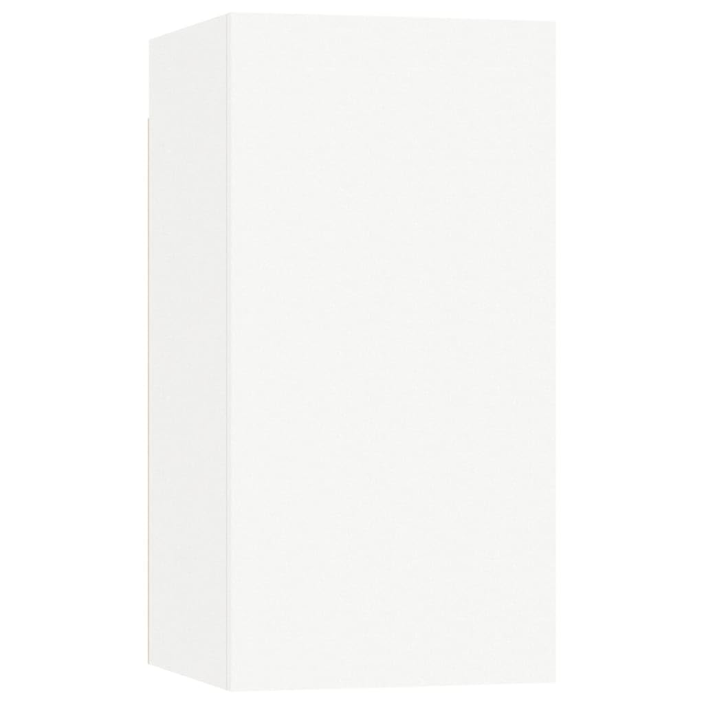 6-TLG. TV-Schrank-Set, Weiß Holzwerkstoff, Hängend, Modernes Media-Center für Wohnzimmer, Schlafzimmer, Robustes Entertainment-Center, Vielseitiger TV-Ständer