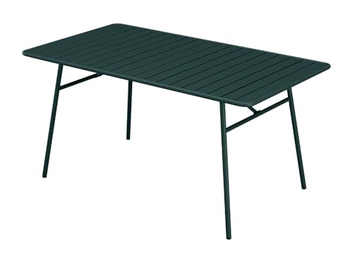 Vente unique   Mesa de jardÌn de 160 cm de Largo en Metal   Verde Abeto  MIRMANDE de MYLIA