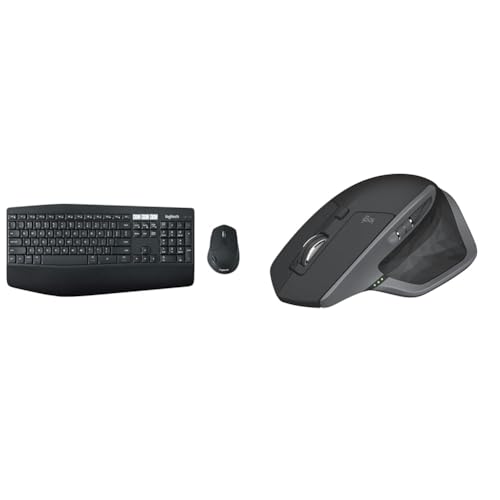 Image of Logitech MK850 Multi-Device Wireless Keyboard and Mouse Set, 2.4GHz Wireless & Bluetooth, Curved Key