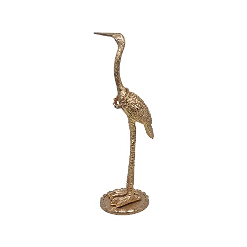 Tricune Metal Crane Ring Holder Stand for Jewelry, Engagement and Wedding Ring Display, Gold Decorative Ornaments Home Decor for Living Room, Bedroom, Desktop, Cabinets
