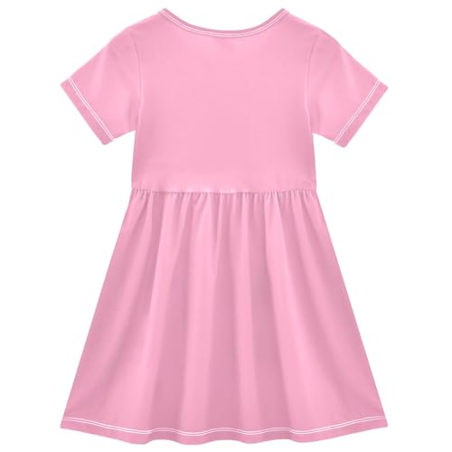 Love Heart Capybara Toddler Dress Girls Summer Short Sleeve T-Shirt Dress Casual Outfit2