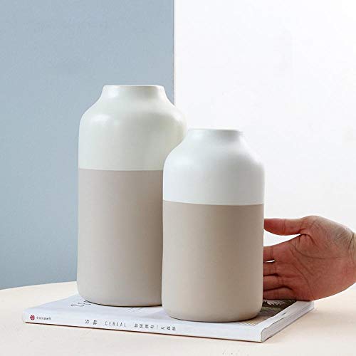 Vase de table céramique blanche déco salon moderne pour fleurs séchées - 7