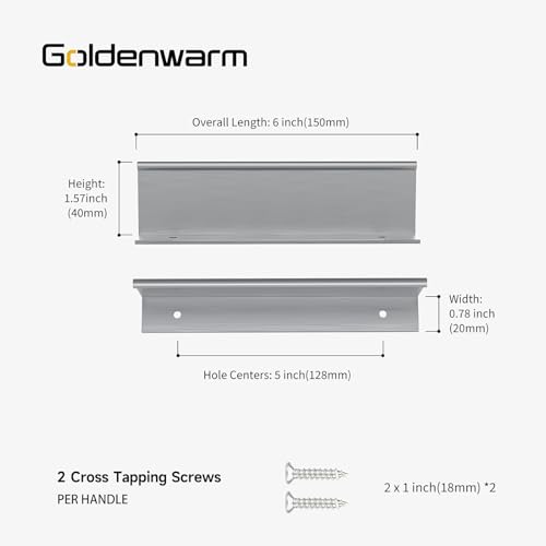 Image of Goldenwarm 30 Pack 5in Brushed Nickel Finger Edge Pulls for Cabinets