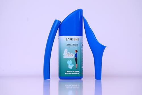 Image of SAFESHE (blue) - Female Urination Device | Standing, Re-Usable, Portable, Hand Held | Pee Funnel | Woman | Girls | Dirty Toilets | Travelling | Knee Pain | Back Pain | Joint Pain | Arthritis | Non Hygienic Toilets | UTI | Pregnancy | Out Door |