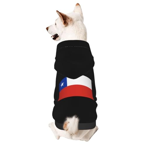 Flag of Chile Dog Sweater Winter Pet Dog Hoodie Sweatshirts Warm Soft Dog Clothes X-Large