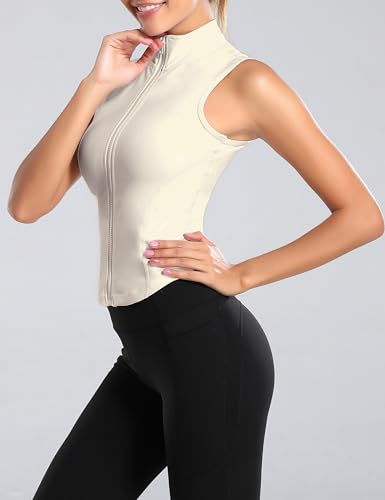 Image of Women's Workout Activewear Vests Cropped Sleeveless Yoga Athletic Golf Shirt Tank Tops
