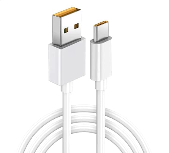 Image of Original 65W Flash Super VOOC USB to Type C Fast Charging Cable Compatible for Realme XT|XT 730G| X2|C12| Narzo 20A|6|7|7Pro (Cable Only) (BB14)