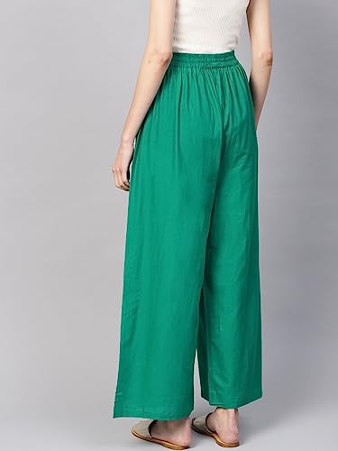 Image of Go Gazab - Stylish Women's Palazzo: Trendy Rayon Solid Color Ethnic Wear Palazzo