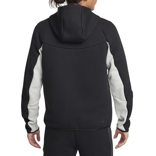 Nike Tech Men's Full-Zip Windrunner Hoodie (HV0949-011, Black/Dark Grey Heather/Black) Size X-Small