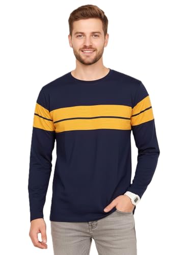 Image of LEOTUDE Men's Cotton Regular Fit Printed Round Neck Full Sleeve T-Shirt