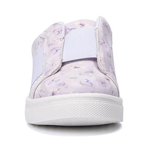 Olivia Miller Toddler's Girl Fashion Shoes, Butterfly Lavender Rubber Sole Slip On Elastic Closure Round Toe Casual Classic Comfortable Low Top Flat Sneakers #TOP3