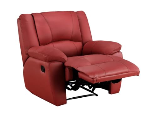 Vente-unique-Relaxsessel Fernsehsessel - Leder - Rot - Aroma – Bild 7