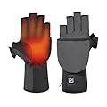 YesNOPart Magnetic Full & Half Hand Rechargeable Heating Heated Gloves Electric for Men Women Winter Outdoor Gaming Cycling Skiing - Black