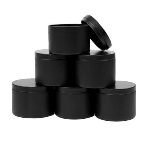 Bloepum 24Pcs Black Candle Tins Kit 4Oz Empty Candle Tin Set with Lids for DIY Candles Making, Matte Full Candle Jars for Candle Making
