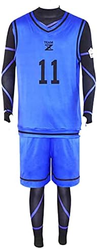 AwwwCos Anime Blue Lock Isagi Yoichi Cosplay Costume Football Jersey Sportswear Uniform Suits Sweatershirt Unisex
