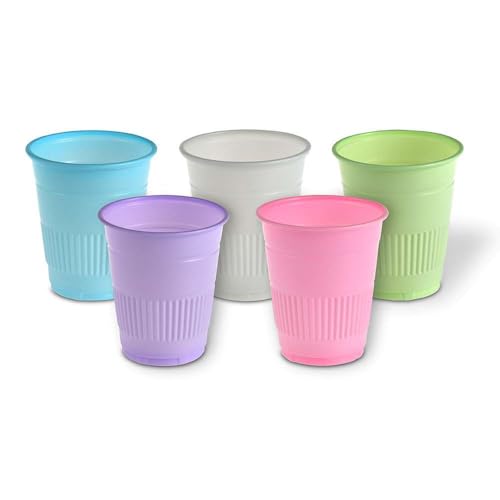 American Goods 500/Cs White Plastic Cups 5oz. Disposable Heavy Duty Dental Office Cups Double Coated Comfort Cups for Dental, School, Office, Party