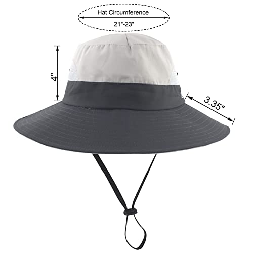Mukeyo Womens Summer Sun Hat Wide Brim Outdoor Uv Protection Hat Foldable Ponytail Bucket Cap For Beach Fishing Hiking Beige #TOP1