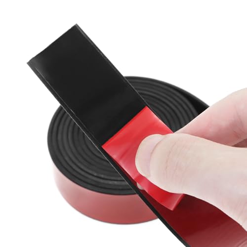 QWORK® Gummistreifen Selbstklebend, 25mm x 2mm x 2m Neopren-Dichtungsstreifen, für DIY-Projekte, Dichtungen, Abdichtungen, Bastelarbeiten